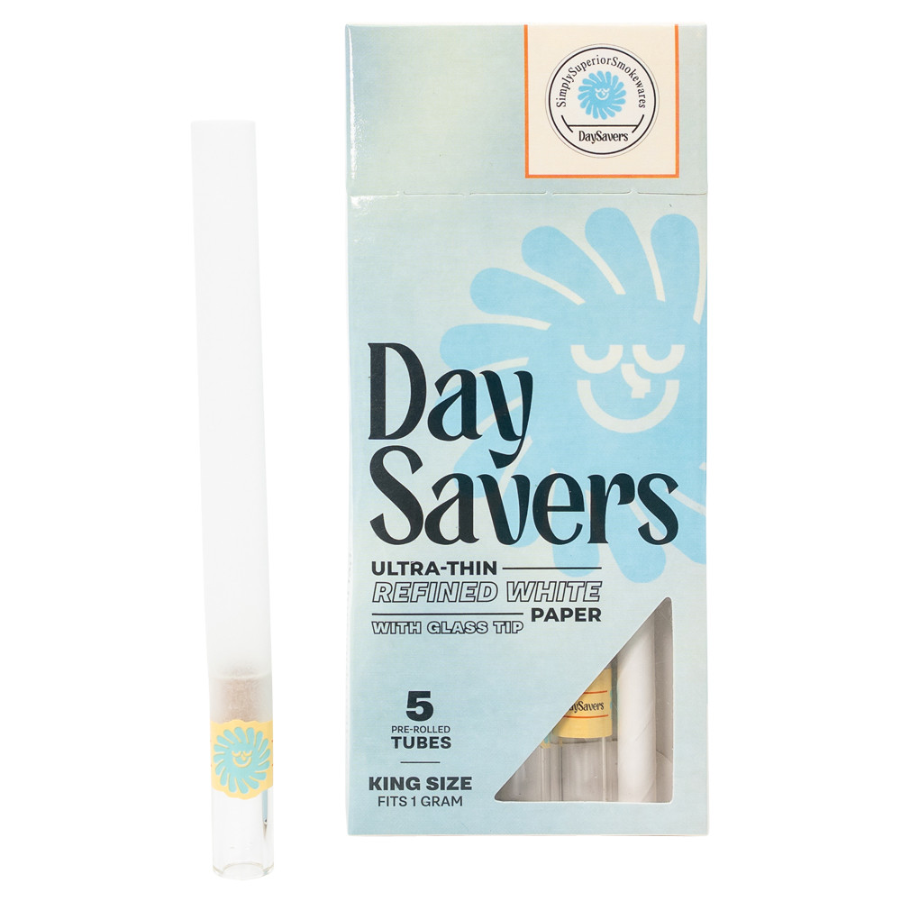 DaySavers 1 Gram King Size Pre Rolled Tubes with Glass Filter Tips 5/pk
